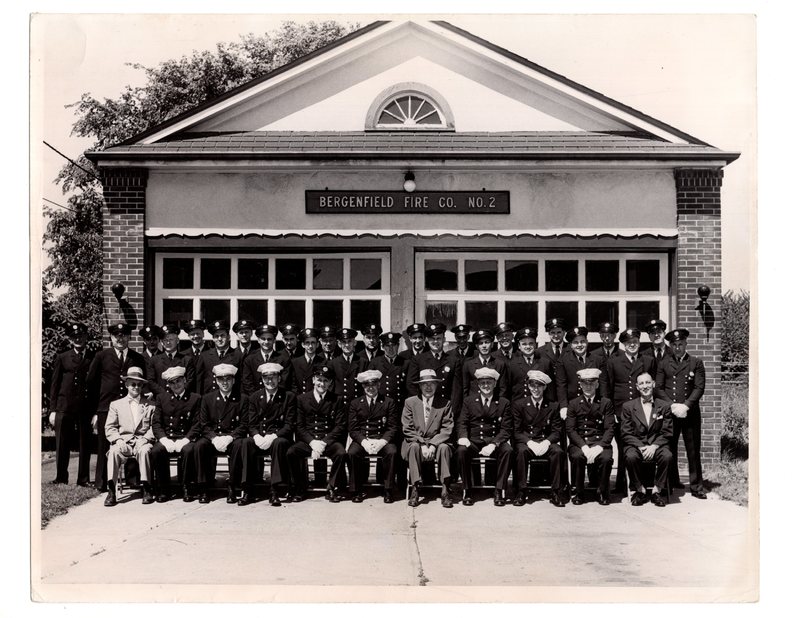 1 black and white photograph (8x10) Bergenfield Fire Co. No. 2, 1954.jpg