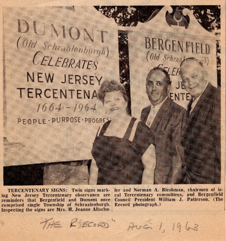 Newspaper Clipping The Record August 1 1963 Tercentenary Signs Copy 2.jpg