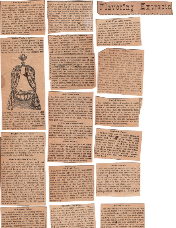 Assortment of 19th century periodicals and newspaper clippings of recipes and home remedies 3.jpg