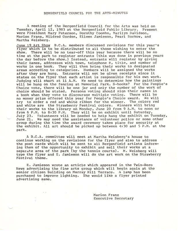 Bergenfield Council for the Arts minutes April 12 1983.jpg