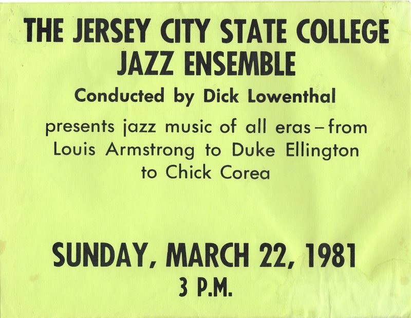 Jersey City State College Jazz Ensemble poster sponsored by Bergenfield Council for the Arts Mar 22 1981 p1.jpg