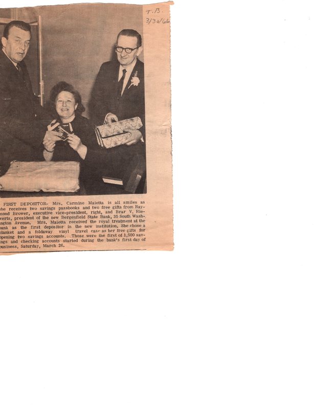 State Bank to Open Again This Saturday newspaper clipping Twin Boro News March 30 1966 P3.jpg