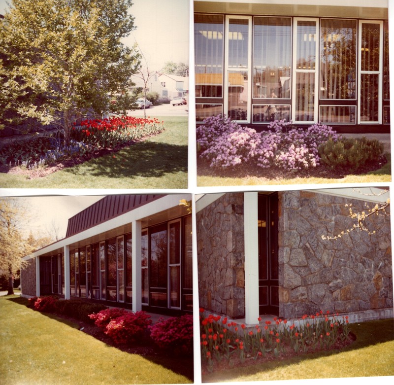 Colored photographs Bergenfield Public Library exterior Spring 1979 1.jpg