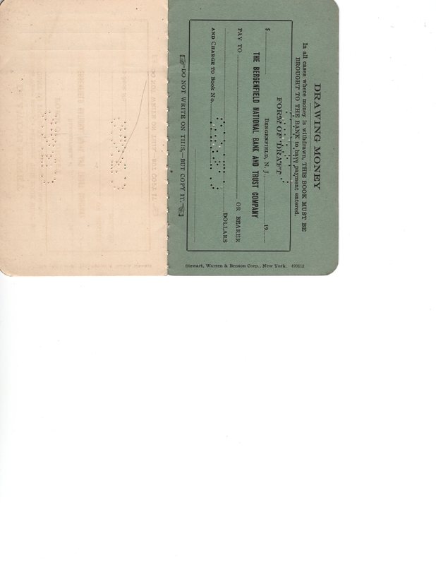 Bergenfield Public Library bank book for the Bergenfield National Bank and Trust Company P5 and P6.jpg