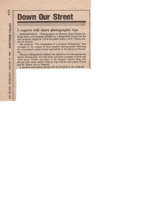 3 Experts Share Photographic Tips newspaper clipping The Record Jan 27 1982.jpg