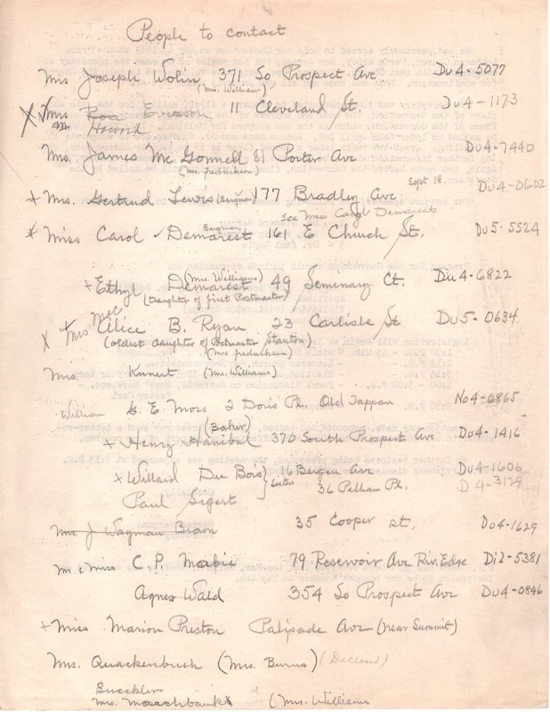 Handwritten and typed list of 50 year Bergenfield residents draft P5.jpg