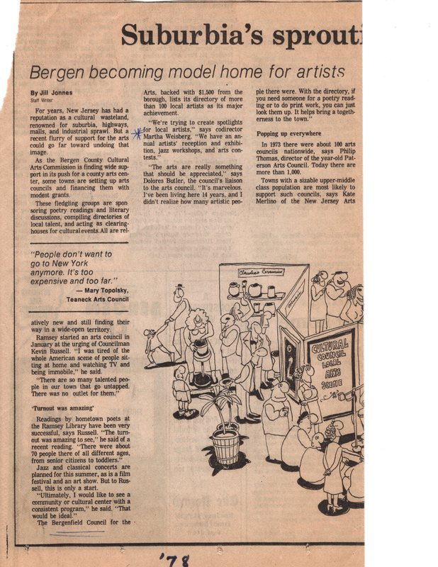 Suburbia Sprouting a Soul Bergen Becoming Model Home for Artists May 30 1978 p1.jpg