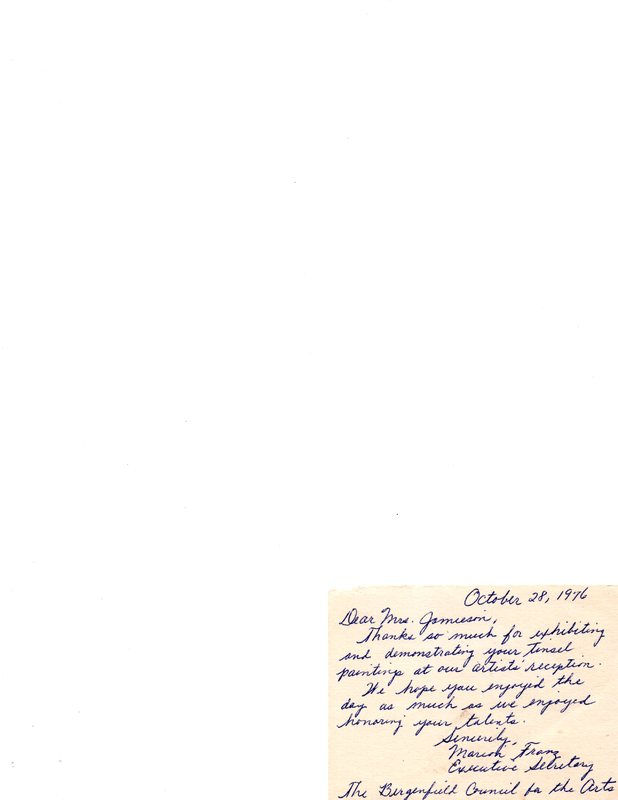 Thank you note from Marion Franz, executive secretary Bergenfield Council for the Arts,.jpg