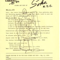 Guided Art Tour of SoHo flyer, May 15, 1982