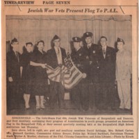 Newsclipping Jewish War Vets Present Flag to P.A.L.