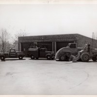 1 black and white photograph 8 x 10 Public Works Department vehicles 1952