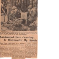 Landscaped Slave Cemetery Is Rededicated By Scouts newspaper clipping May 17 1964.jpg
