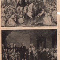Assortment of 19th century newspaper clippings of images