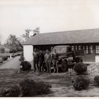 1 black and white photograph Public Works Department dept. of parks truck outside undated.jpg