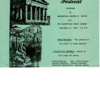 Italian Festival Program September 14 1980