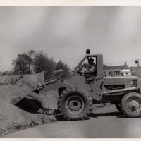 1 black and white photograph 8 x 10 Public Works Department vehicles 1953.jpg