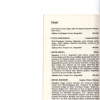 “Artists in Residence” booklet listing of performing, visual, crafts and literary artists in Bergenfield, 1977 P19.jpg