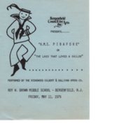 Bergenfield Council for the Arts presents “H.M.S. Pinafore,” May, 11, 1979<br /><br />
