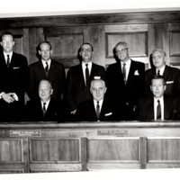 1 black and white photograph 8x10 Mayor and council pcitured Councilman William J. Patternson Mayor Hugh M Gillson Borough Clerk H. Radford Beucler etc. 1961 3 of 3.jpg