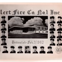 1 black and white photograph (8x10) Alert Fire. Co. No. 1, Inc. (fire company memebrs and new facilit pictured, Feb. 3, 1962.jpg