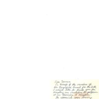 Note from Marion Franz, executive secretary Bergenfield Council for the Arts to<br /><br />
music director Norman H. Gordon, Undated