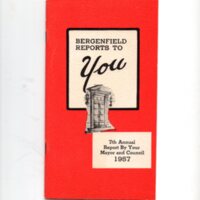 Front Cover Bergenfield Reports to You 7th Annual Report by Your Mayor and Council 1957