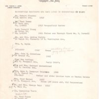 Handwritten and typed list of 50 year Bergenfield residents