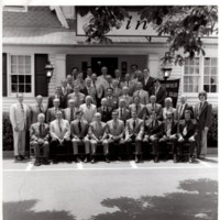 1 black and white photograph 8 x 8 Rotary Club Members and List Identifying Members