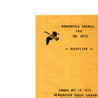 Bergenfield Council for the Arts Reception program, Oct. 19, 1975