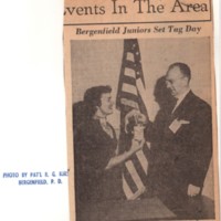 Newspaper Clip Mayor Meyer inaugurates Tag Day with Mrs. Robert Cousar Public Welfare Chairman of the Bergenfield Junior Woman's Club.jpg