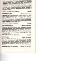 “Artists in Residence” booklet listing of performing, visual, crafts and literary artists in Bergenfield, 1977 P10.jpg