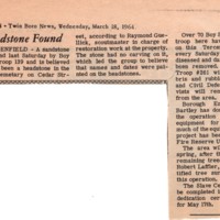 Sandstone Found Twin Boro News newspaper clipping March 18 1964.jpg