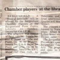 Chamber Players at the Library newspaper clipping Nov 30 1983.jpg