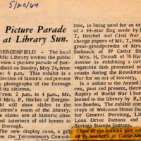 Newspaper Clipping Twin Boro News May 20 1964 Picture Parade at Library Sunday.jpg