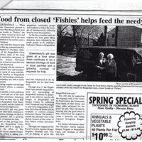 Greenwood Jeanette Food from closed Fishies helps feed the needy Twin Boro News May 22 2002.jpg