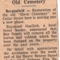 Burial Ground Being Cleared Scouts to Clean Up Old Cemetery newspaper clipping February 8 1964 .jpg
