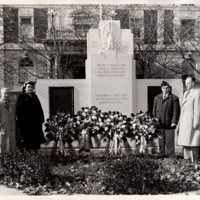 2 black and white photographs 8 x 10 dedication of World War I and II monument Undated 2.jpg