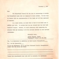 Letter to local artists gauging interest in exhibiting work in Bergenfield, November 6, 1980<br /><br />
