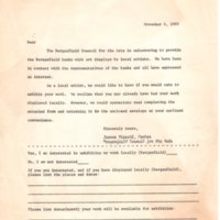 Letter to local artists gauging interest in exhibiting work in Bergenfield, November 6, 1980