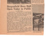 Bergenfield Boro Hall Open Today to Public Newspaper clipping.