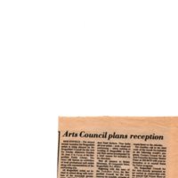 “Arts Council Plans Reception,” (newspaper clipping) Twin Boro News, Sept. 29, 1976.jpg