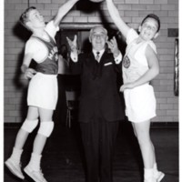 1 black and white photograph basketball game in Roy W Brown gym undated 2.jpg