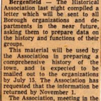 Newspaper Clipping Bergen Evening Record June 28 1960 Association Plans Boroughs History.jpg