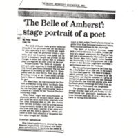 The Belle of Amherst Stage Portrait of a Poet newspaper clipping The Record Nov 23 1983.jpg