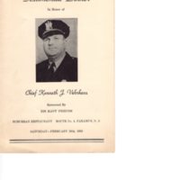 Chief Kenneth J Vehrkens Testimonial Dinner program 1953