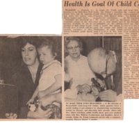 Health is Goal of Child Center newspaper clipping