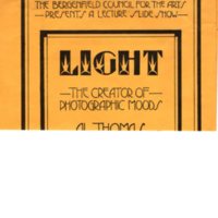 LIGHT: Creator of Photographic Moods/Al Thomas, Photographer poster, November 18, 1982<br /><br />
