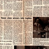 “Art and Flower Show Winners Take Trophies,” (newspaper clipping) &quot;Twin Boro News,&quot; September 22, 1976