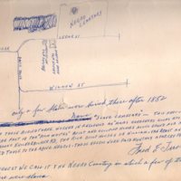 1 schematic 12 x 17 titled Negro Church Cedar St. Bergenfield NJ drawn from memory by Fred Tuers June 9 1969. Handwritten notes and hand drawn map on back 3.jpg