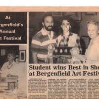 “Student Wins Best in Show at Bergenfield Art Festival,” (newspaper clipping) “Twin Boro News,” October 14, 1981